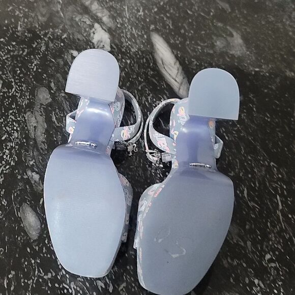 BRAND NEW ALDO BARBIE PARTY PRINTED  DENIM STRAPPY PLATFORM HEELED PLATF… G1 - Picture 14 of 16